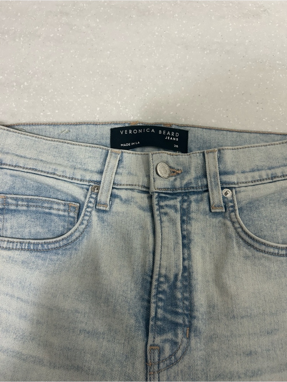 Veronica Beard Faded Light Blue Men’s Slim Straight Jeans